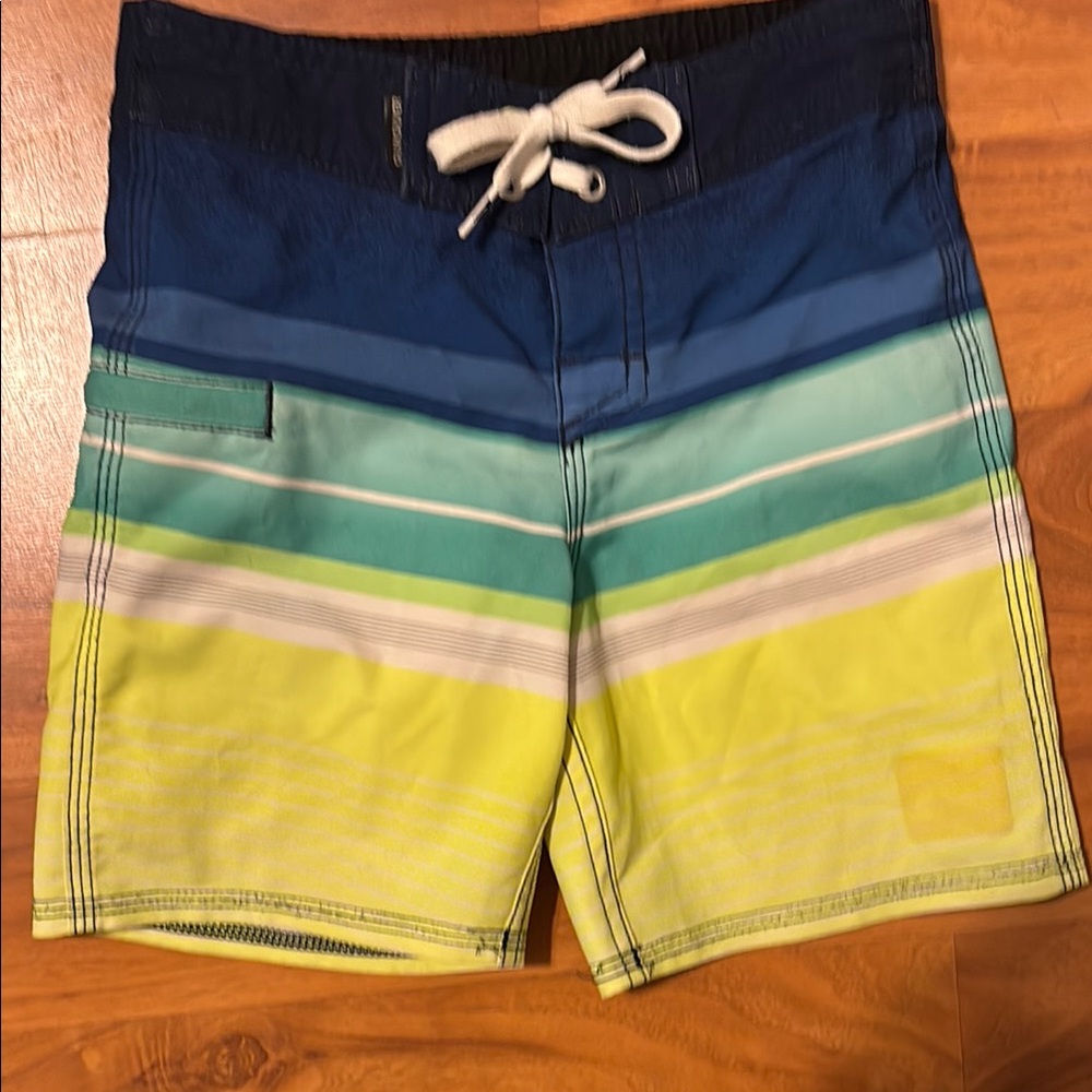 Quiksilver Kids Swim Trunks - Blue, Green, Yellow